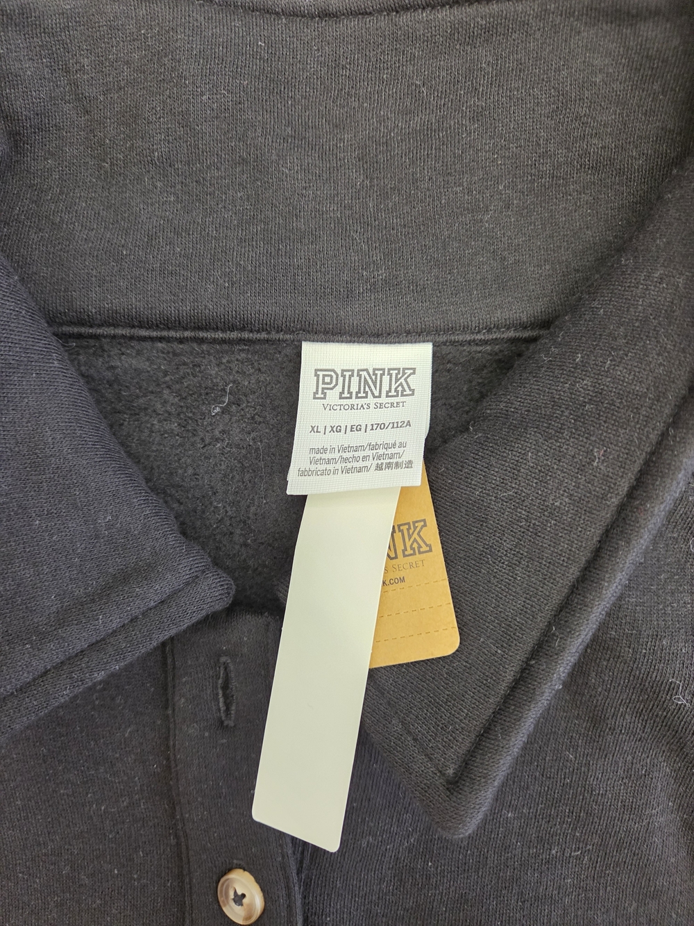 PINK Victoria's Secret Men's Black Button-Front Cardigan